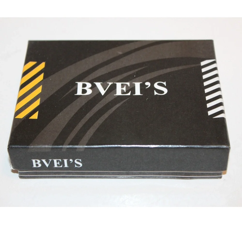 New BVEI'S Men's Black Faux Leather Rex Embossed Bi-Fold Wallet Snap Button NIB‎